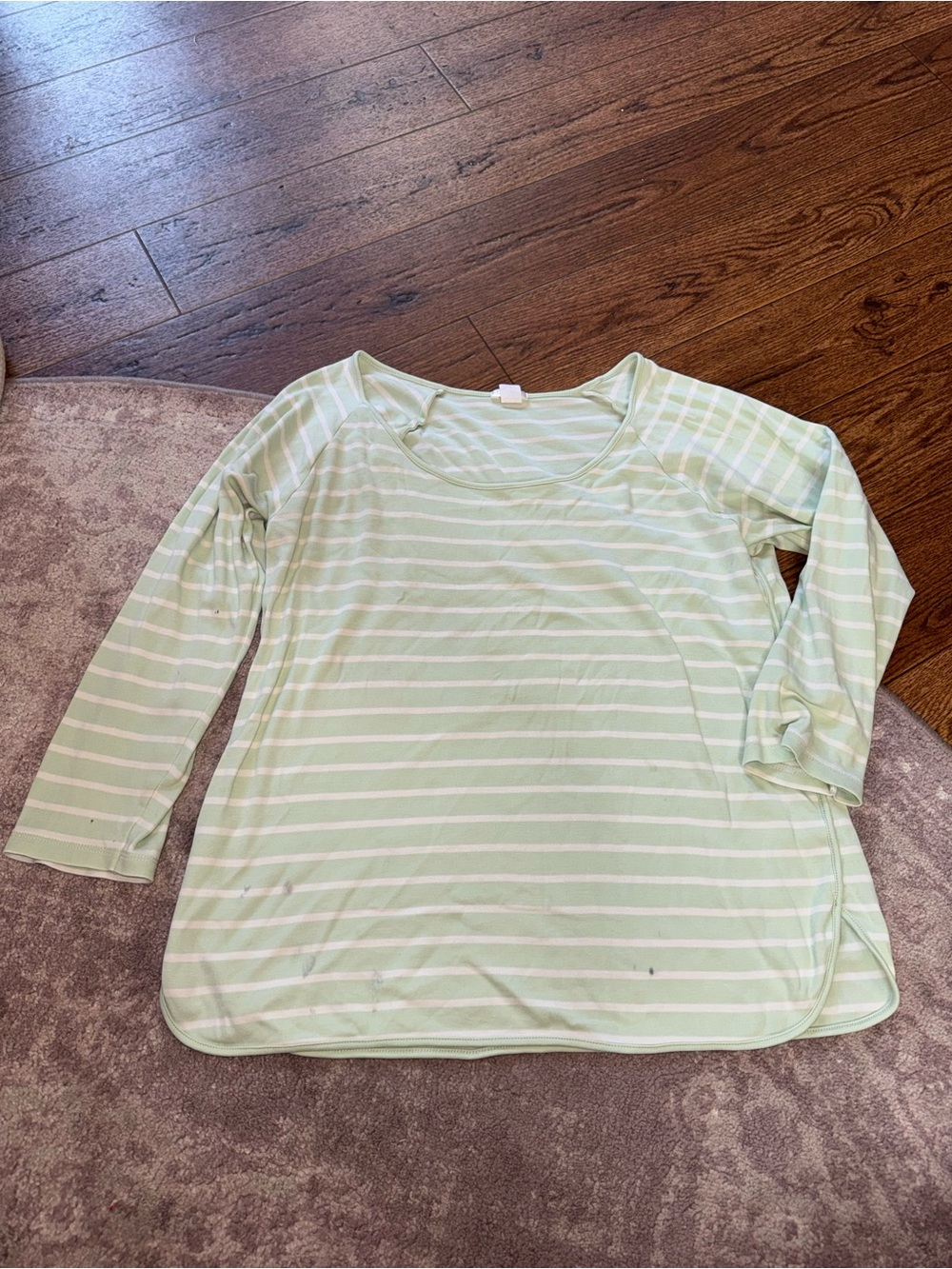 LAKE Women’s Small Mint Green White Striped Longsleeve PJ Pajama Top